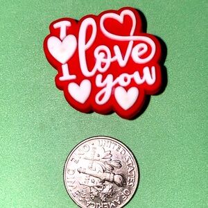 (10 for $15) I Love You with Hearts Valentines Love Crocs Shoes Charms